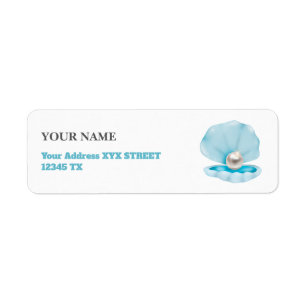 Blauw Kust Chic Zeeschelp Etiket