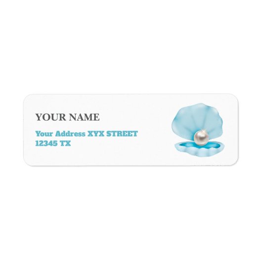 Blauw Kust Chic Zeeschelp Etiket (Voorkant)
