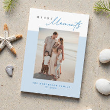 Blauw Kust Kerstmis Familie Foto Merry Moments
