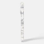 Blauw Kust Tropisch Frans Toile Monogram Case-Mate iPhone Case (Achterkant / Links)