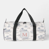 Blauw Kust Tropisch Frans Toile Monogram Plunjezak (Achterkant)