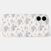 Blauw kust tropisch Frans Toile patroon Case-Mate iPhone Case (Achterkant (horizontaal))