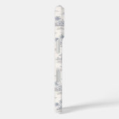Blauw kust tropisch Frans Toile patroon Case-Mate iPhone Case (Achterkant / Rechts)