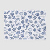 Blauw Kust Trouwpapier Tissuepapier (Voorkant)