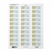 Blauw kustbloem retouradreslabel etiket (Full Sheet)