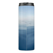Blauw kustnautisch strandhuis thermosbeker (Achterkant)