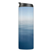 Blauw kustnautisch strandhuis thermosbeker (Geroteerd rechts)