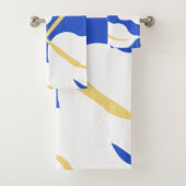 Blauw kustzomer print blad bad handdoek (Insitu)