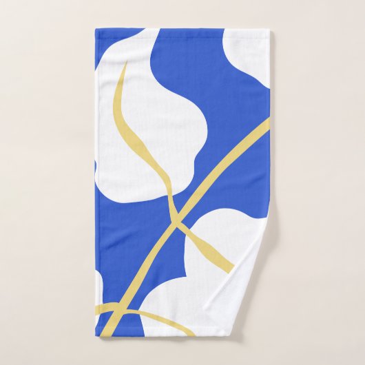 Blauw kustzomer print blad bad handdoek (Handdoek)