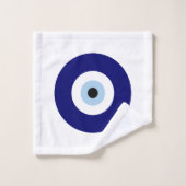Blauw Kwaad Oog Succes & Bescherming Symbool Bad Handdoek (Wasdoekje)