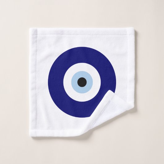 Blauw Kwaad Oog Succes & Bescherming Symbool Bad Handdoek (Wasdoekje)