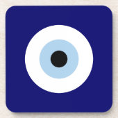 Blauw Kwaad Oog Succes & Bescherming Symbool Bier Onderzetter (Voorkant)