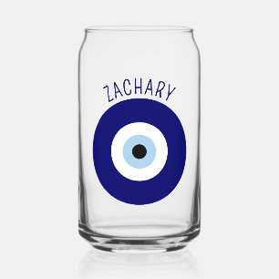 Blauw Kwaad Oog Succes & Bescherming Symbool Blikvorm Glas