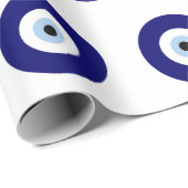 Blauw Kwaad Oog Succes & Bescherming Symbool Cadeaupapier (Rol Hoek)