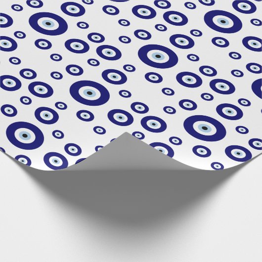 Blauw Kwaad Oog Succes & Bescherming Symbool Cadeaupapier (Hoek)