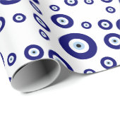Blauw Kwaad Oog Succes & Bescherming Symbool Cadeaupapier (Rol Hoek)
