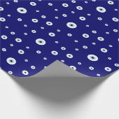 Blauw Kwaad Oog Succes & Bescherming Symbool Cadeaupapier (Hoek)