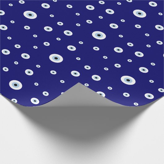 Blauw Kwaad Oog Succes & Bescherming Symbool Cadeaupapier (Hoek)