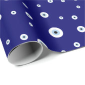 Blauw Kwaad Oog Succes & Bescherming Symbool Cadeaupapier (Rol Hoek)