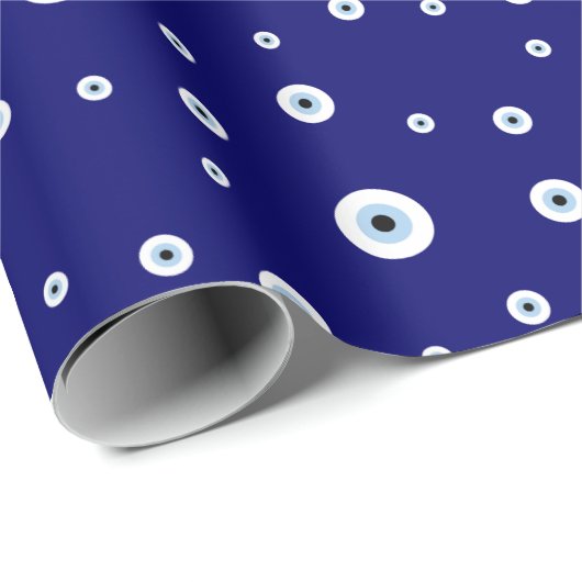Blauw Kwaad Oog Succes & Bescherming Symbool Cadeaupapier (Rol Hoek)