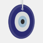 Blauw Kwaad Oog Succes & Bescherming Symbool Glas Ornament (Voorkant Rechts)