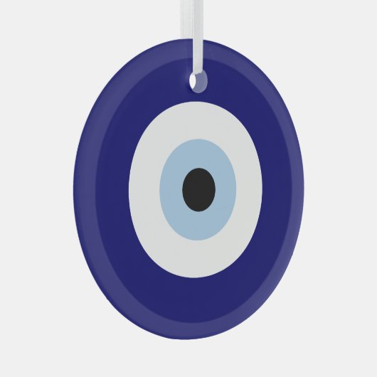 Blauw Kwaad Oog Succes & Bescherming Symbool Glas Ornament (Voorkant Rechts)