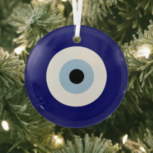 Blauw Kwaad Oog Succes & Bescherming Symbool Glas Ornament