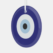 Blauw Kwaad Oog Succes & Bescherming Symbool Glas Ornament (Voorkant links)
