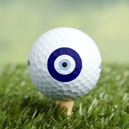 Blauw Kwaad Oog Succes & Bescherming Symbool Golfballen (Insitu Shirt)