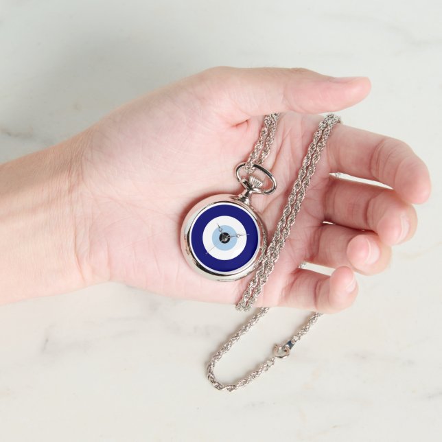 Blauw Kwaad Oog Succes & Bescherming Symbool Horloge (Hand)