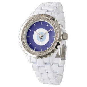 Blauw Kwaad Oog Succes & Bescherming Symbool Horloge