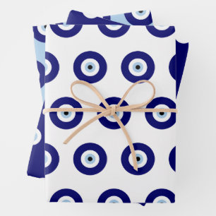 Blauw Kwaad Oog Succes & Bescherming Symbool Inpakpapier Vel