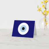 Blauw Kwaad Oog Succes & Bescherming Symbool Kaart (Gele Bloem)