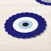 Blauw Kwaad Oog Succes & Bescherming Symbool Kartonnen Onderzetters (Gekanteld)