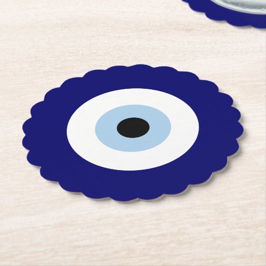 Blauw Kwaad Oog Succes & Bescherming Symbool Kartonnen Onderzetters (Gekanteld)