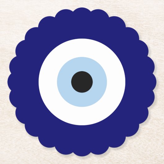 Blauw Kwaad Oog Succes & Bescherming Symbool Kartonnen Onderzetters (Voorkant)