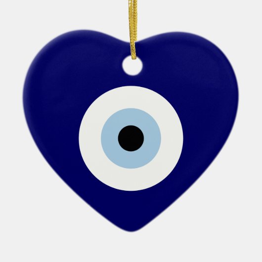 Blauw Kwaad Oog Succes & Bescherming Symbool Keramisch Ornament (Voorkant)