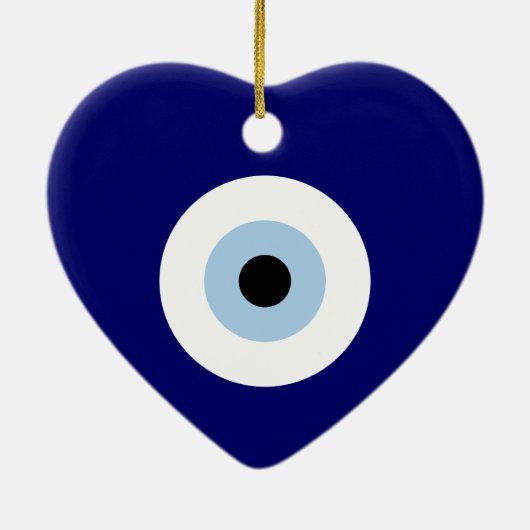 Blauw Kwaad Oog Succes & Bescherming Symbool Keramisch Ornament (Achterkant)