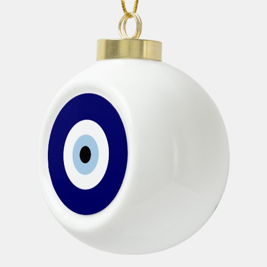 Blauw Kwaad Oog Succes & Bescherming Symbool Keramische Bal Ornament (Rechts)