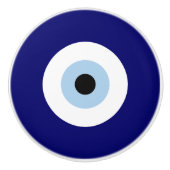 Blauw Kwaad Oog Succes & Bescherming Symbool Keramische Knop (Voorkant)