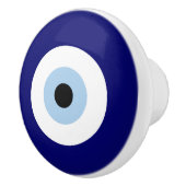 Blauw Kwaad Oog Succes & Bescherming Symbool Keramische Knop (Rechts)