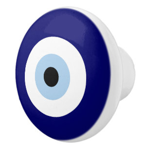 Blauw Kwaad Oog Succes & Bescherming Symbool Keramische Knop