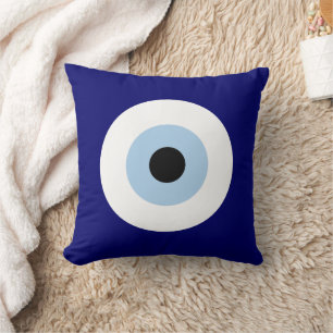 Blauw Kwaad Oog Succes & Bescherming Symbool Kussen