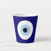 Blauw Kwaad Oog Succes & Bescherming Symbool Latte Mok (Voorkant)