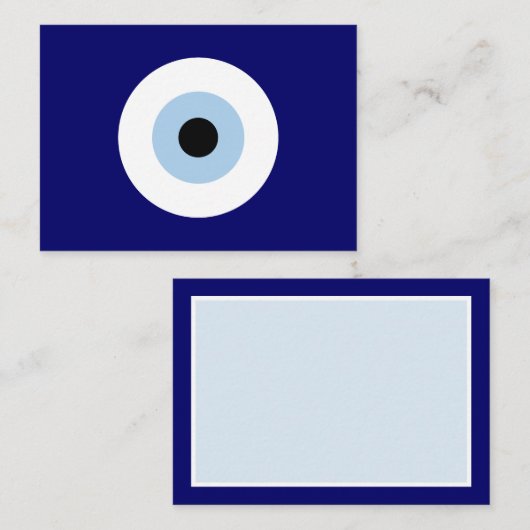 Blauw Kwaad Oog Succes & Bescherming Symbool Notitiekaartje (Voorkant / Achterkant)
