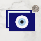 Blauw Kwaad Oog Succes & Bescherming Symbool Notitiekaartje (Voorkant / Achterkant in situ)
