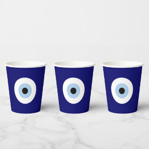 Blauw Kwaad Oog Succes & Bescherming Symbool Papieren Bekers