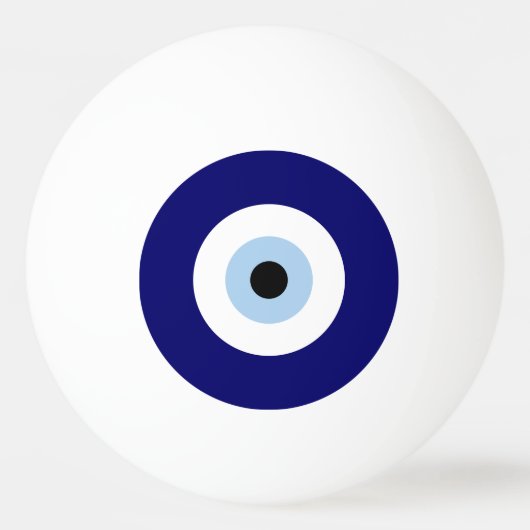 Blauw Kwaad Oog Succes & Bescherming Symbool Pingpongbal (Voorkant)