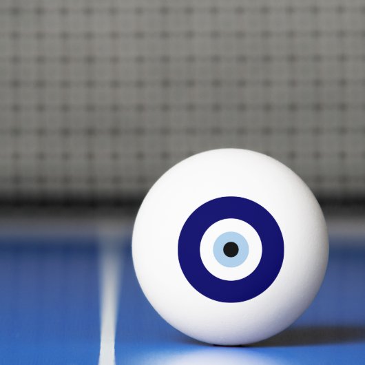 Blauw Kwaad Oog Succes & Bescherming Symbool Pingpongbal (Net)