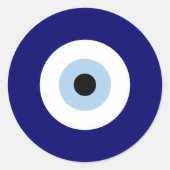 Blauw Kwaad Oog Succes & Bescherming Symbool Ronde Sticker (Voorkant)